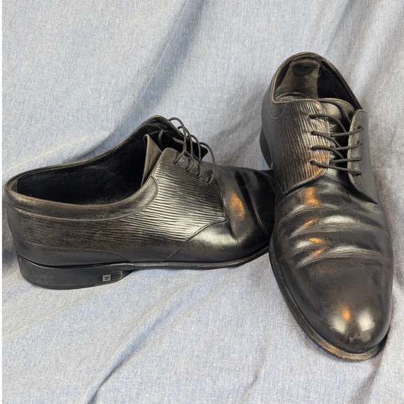Louis Vuitton Mens Black Leather Epi Derby Shoes Made in Italy Size 9.5 main image 12